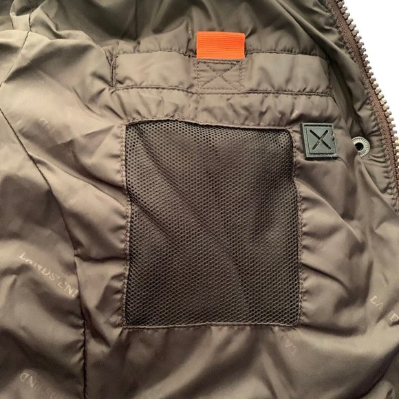 Lands End Quilted Jacket with Sherpa Collar Size Small 6 8 Brown Snap Zip Front - Picture 9 of 10